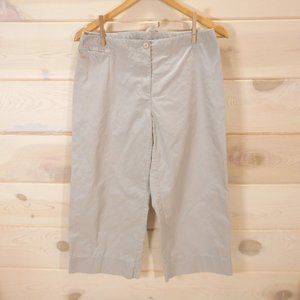 Eileen Fisher Capri Pants Women's S Khaki Tan Beige Stretch Wide Leg